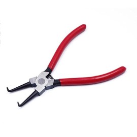 1PCS Circlip Pliers, 150mm/6 Inch Internal Bent Heavy Duty Snap Ring Pliers for Removing and Installing Circlips (Red)