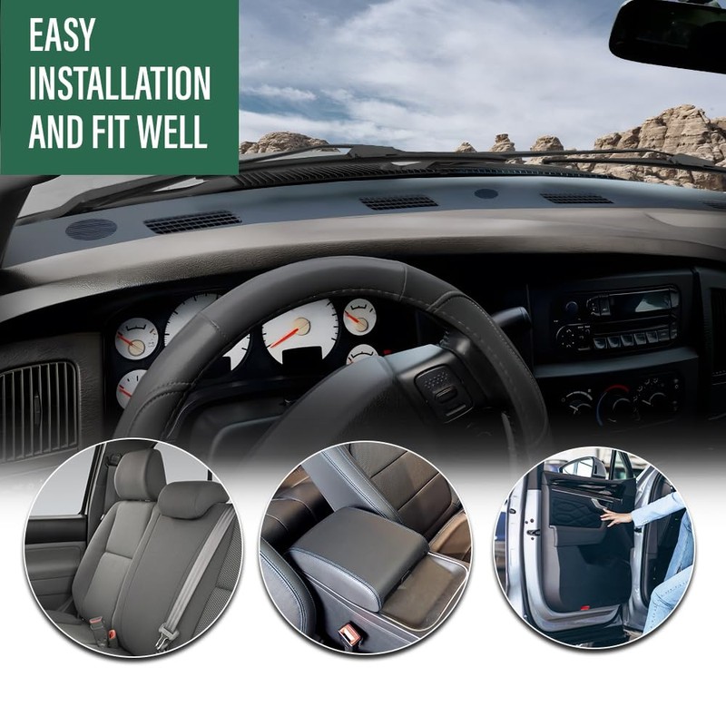 LQI Upper Dashboard Panel Dash Cover Plastic Compatible with Dodge