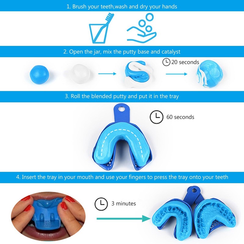 Dental Impression Tray, Dental Impression Kit, Reusable, High Quality and