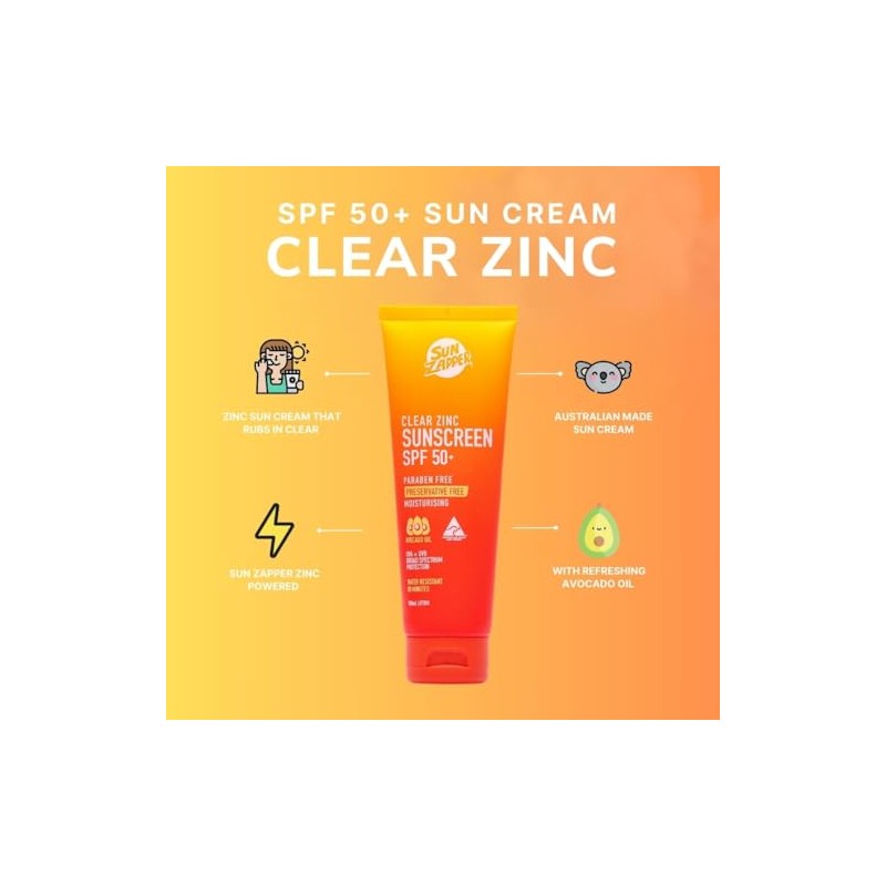 Protector Solar Sun Zapper Clear Zinc Ultra SPF 50+ UVA
