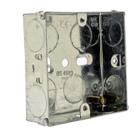 Patress Box 25mm – Surface Mount Electrical Back Box for Double Sockets, Switches & Outlets | Durable Metal Wall Mount Junction Box for Wiring, Power Points, Home & Commercial Electrical Installations