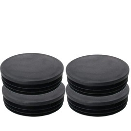 MroMax 100mm Diameter Plastic Pipe Plugs Round Post End Caps for Handrail Stair Duct Railing Pipe Black Pack of 4
