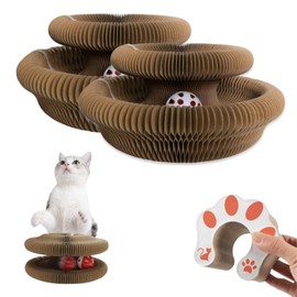 2 Pack Magic Organ Cat Toy, Interactive Scratching Board with a Ball, Magic Organ Cat Scratcher, Foldable Accordion Toy, Mental Physical Training Exercise for Indoor Cats