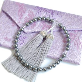 Beads for Women, Pearl Beads for Women, 0.3 inch (8 mm) Black Shell Pearl, with Prayer Bag, Can be Used in All Sect