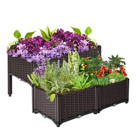 Raised Garden Bed with Legs Planters for Large planters Outdoor Plants Elevated Plastic Garden Planter Boxes Plant pots for Patio Backyard Porch Deck to Planting Flowers Vegetables and Herbs