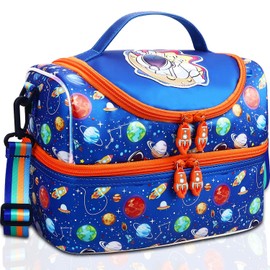 RHCPFOVR Kids Lunch Bag - Double - Decker Cooler Insulated Lunch Box for Boys Girls,Washable Lunch Bag with Strap and Reusable Toddler Lunchbox for School and Daycare