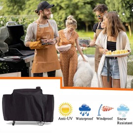 Rsipelsk Grill Cover for Pit Boss 1100 Pro Series Triple-Function Pellet/Gas Combo Grill 1230 PB1100PSC1 PB1100PSC2 Pitboss Sportsman PB1230SP Heavy Duty Waterproof Grill Cover, Zipper Design, Black