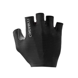CASTELLI Men’s Espresso Glove, Short-Finger Cycling Gloves with Padding & UPF Protection for Road & Gravel Biking - Light Black - Large