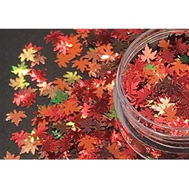 Nail Art Autumn Maple Leaf Holo Mixes 5mm (579 - Red Orange Green)