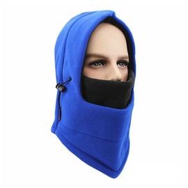 Winter Ready: Unisex Warm Balaclava Hat for Men and Women - Motorcycle, Skiing, Face Mask, Fleece Hood Cap balaclava - Color: (Bu+Bl)