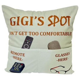 Gigi Gifts Grandma Gifts, 2-Pocket 2-Sided Gigi’S SPOT Throw Pillow Covers 18x18 Inch, Birthday Christmas Stocking Stuffers Thanksgiving Day Gifts for Gigi