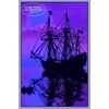 Moonlit Pirate Ghost Ship Laminated Blacklight Poster - 23.5" x