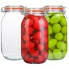 Galssmagic 64 oz Large Mason Jars Wide Mouth,3 Pack Half