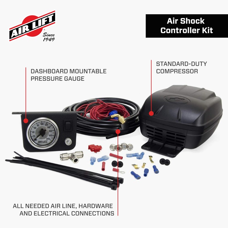 Air Lift Air Shock Controller Air Compressor and Pressure Gauge