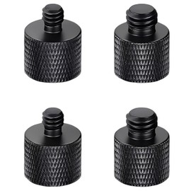 Samcos Camera Screw Conversion Adapter Microphone Accessories Camera Screw Adapter Set 1/4 Male to 3/8 Female Adapter (2 Pieces) + 3/8 Male to 1/4 Female Adapter (2) Connecting Screw Fixing Screw