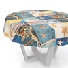 ANRO Oilcloth Tablecloth Wax Tablecloth Washable Garden Tablecloth Round Oval