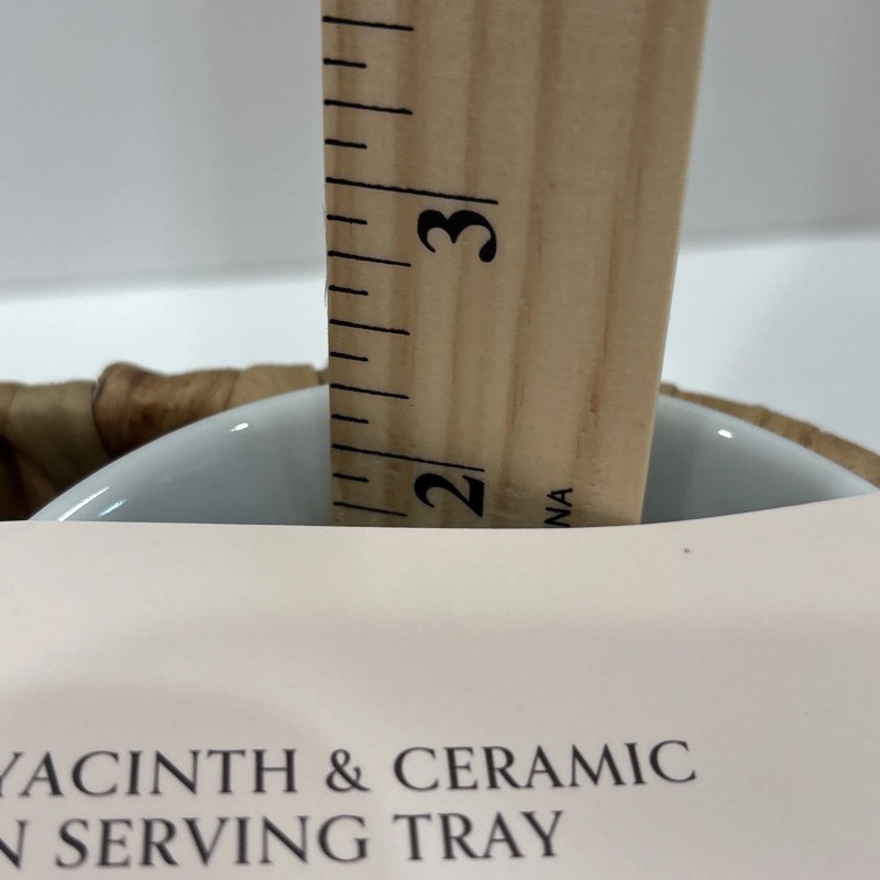 SOHO LOFT Serving Tray Cups 3 Compartment Woven Water Hyacinth