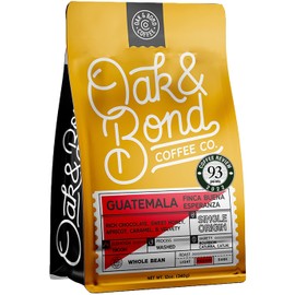 Oak & Bond Coffee Co. Guatemala Single Origin Coffee, Medium Roast, 100% Arabica, Whole Bean -12 oz. Bag