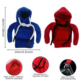 Kaslaider Pack of 2 Gear Lever Hoodie, Car Universal Gear Knob Cover, Gear Stick Jumper, Funny Car Hoodie for Decorative Gear Knob Cover