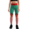 High Waist Tummy Control Stripes Bow Graphic Christmas Leggings Candy