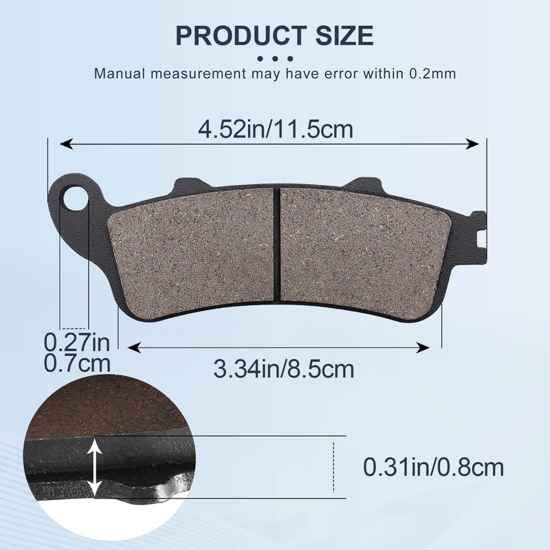 OCEAIR Front&Rear Brake Pads for Honda VTX 1800 (All models)