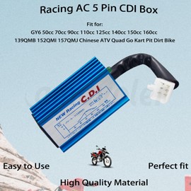 Amavoler Blue 5 Pin Racing AC Ignition CDI Box Replacement Parts Fit For 50cc 90cc 110cc 125cc 140cc 150cc 160cc 139QMB 152QMI 157QMJ Engine Chinese Pit Dirt Motor Bike ATV.