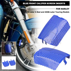 Unbranded Blue Front Caliper Screen Insert Cover For Harley Electra Street Glide Road King