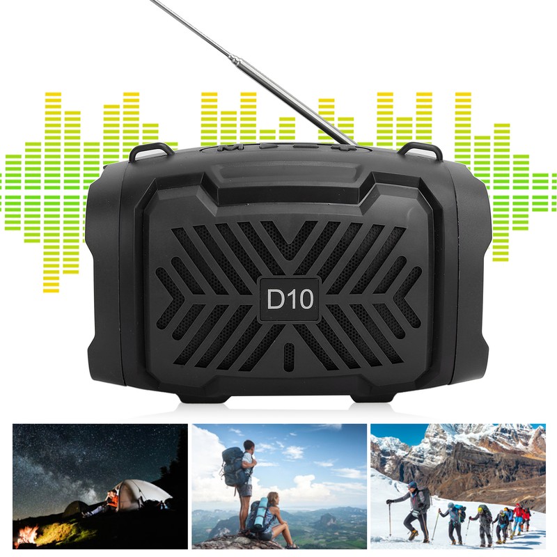 D10 Bluetooth V5.0 Wireless Speaker USB Micro Loudspeaker with Light