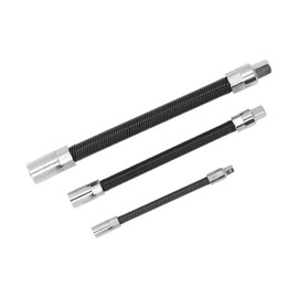 3 Pcs Spring Steel Flexible Extension Bar 1/4in 3/8in 1/2in Flexible Magnetic Bit Flexible Socket Extension Bar Set for Electric Drill Wrench
