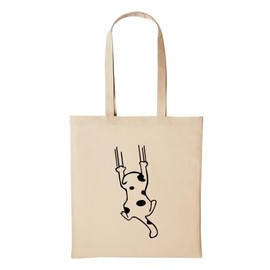 huuraa Jute Bag Cat Scratching Animal Gift Idea 10 Litre Shopping Bag Natural Cotton, natural