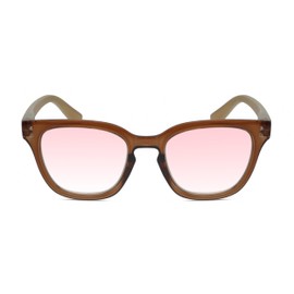 Calabria R860 FL-41 Reading Glasses +3.00 Brown Crystal Orange Grey Plaid Fluorescent Light Sensitivity Photophobia Readers