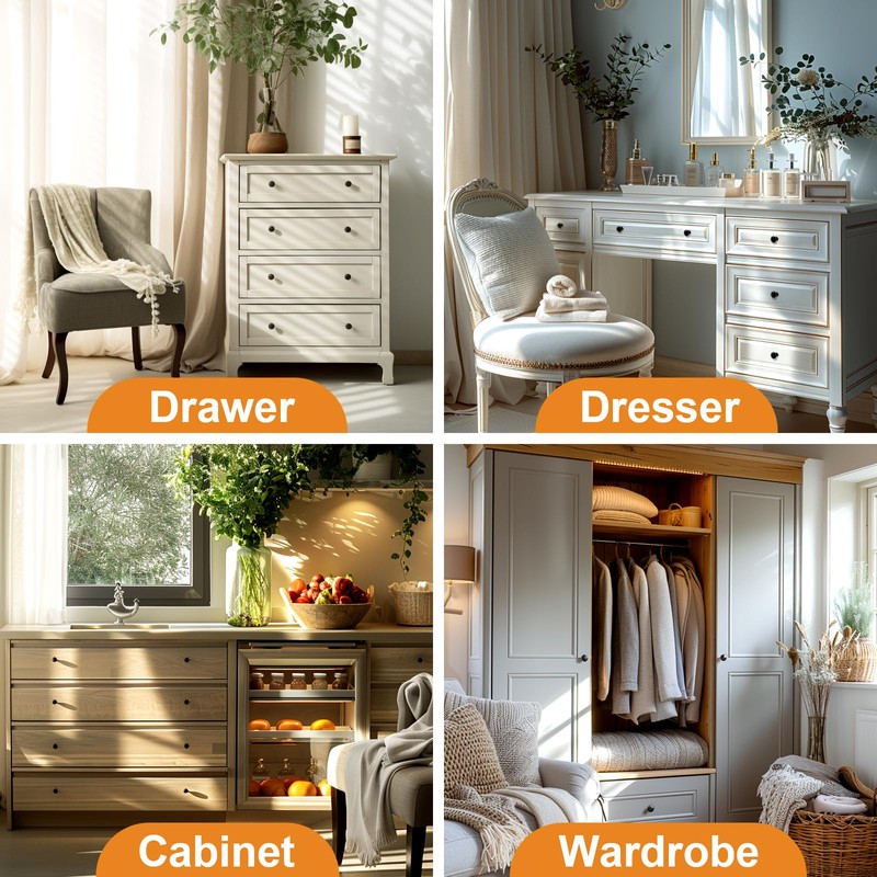 Probrico 5 Pack Cabinet Round Knobs in Black Finish,Kitchen Cabinet