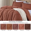Chezmoi Collection Solid Terracotta 100% Cotton Duvet Cover Set Queen