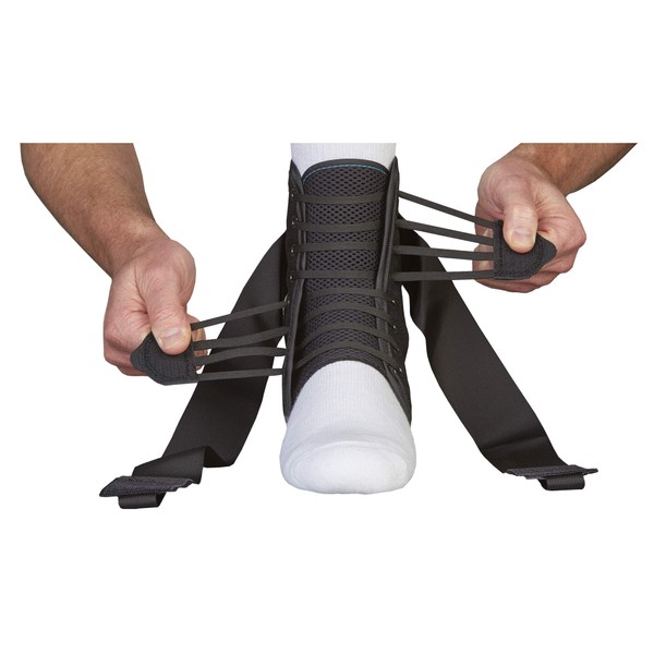 ASO Speed Lacer Ankle Stabilizer, Black, Large