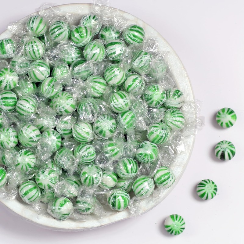 Jumbo Spearmint Mint Balls - 3 Pounds - Bulk Green