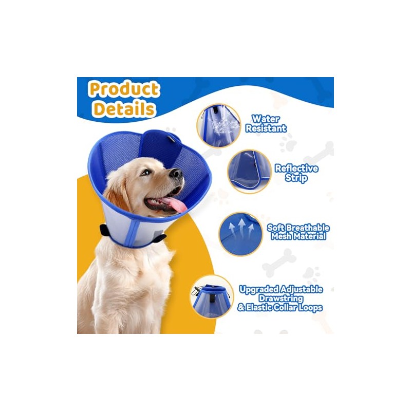 Upgraded Dog Cone Collar for Large Medium Dogs, Soft Dog