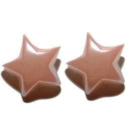 Mini Light Pink Pearl Finish Star Stud Earrings (S702)