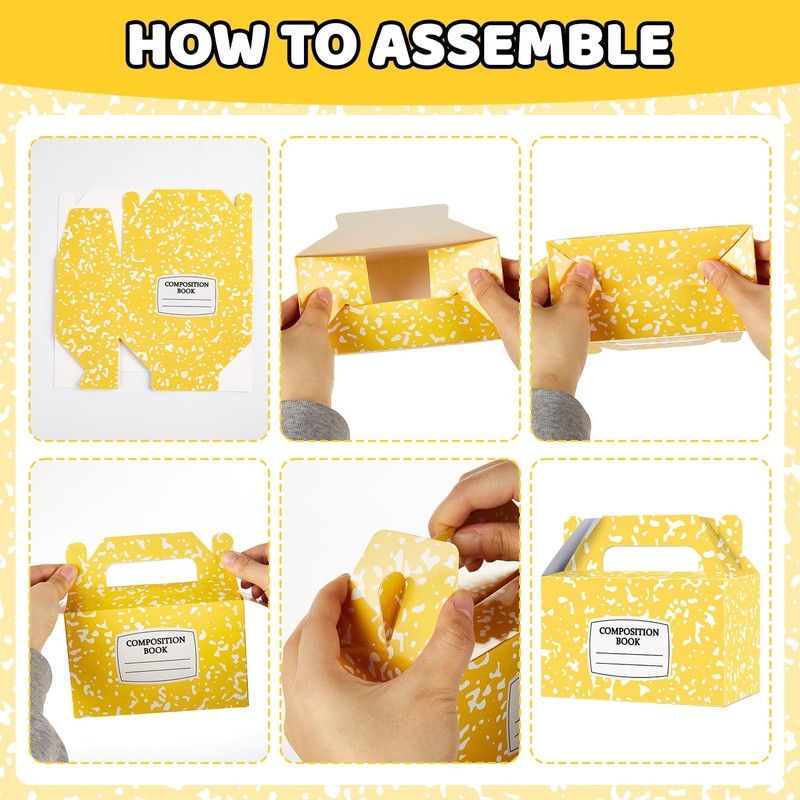 Yiaoyinnz 12Pcs Back to School Gift Boxes Composition Notebook Treat