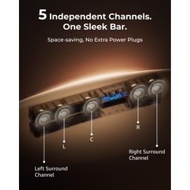 ULTIMEA 5.1CH Surround Sound Bar with Subwoofer, Dolby Atmos, VoiceMX, BassMX, APP, 300W Soundbar for Smart TV, Home Theater Surround Sound System for TV, BT 5.4, Poseidon M60 (2025 Model)