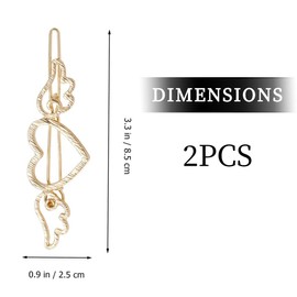 HZAOPZE Set of 2 Hair Clips Angel Wings Hair Clip Gold Heart Hair Pin Metal Hair Clip Holder Clips Decorative Hair Accessories for Women and Girls, Gold and Silver