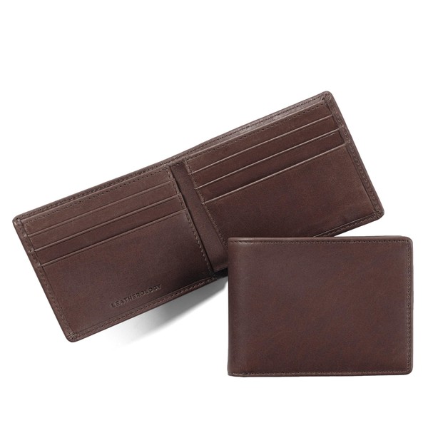 Leatherology Premium Mahogany Thin Bifold Wallet - 6 credit card