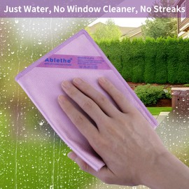 Ablethe Window & Enviro Cleaning Cloth Basic Package - Streak Free Cleaning Rags, Microfiber Cleaning Cloth for Glass, Mirror(Purple 1 Pack, Grey 1 Pack)