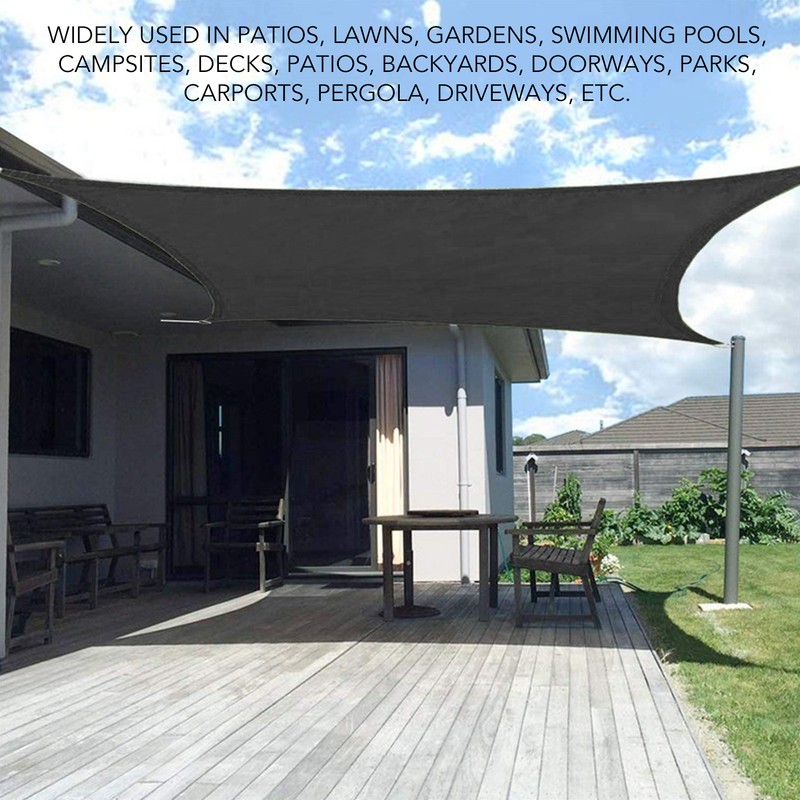 Rectangular Sun Shade Sail 2x3 Meter Foldable Wear Resistant Oxford