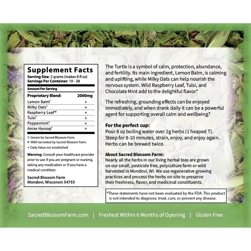 Sacred Blossom Farm | Turtle | Loose Leaf Herbal Tea