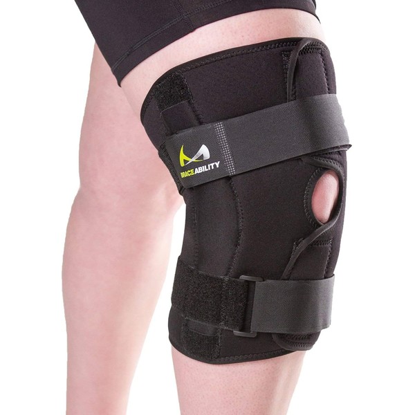 BraceAbility 6XL Plus Size Knee Brace | Bariatric Hinged Knee Wrap for Big & Wide Thighs to Support Meniscus Tears, Arthritis Joint Pain, Ligament Injuries & Sprains (6XL)