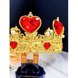Handmade Queen of Heart Crown, Valentine Crown, Heart Crown, Gold Crown, Princess Crown