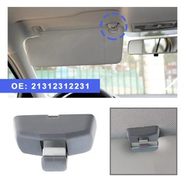 OTOTEC 2tlg Auto Sonnenblenden Haken Clips 3B0857561B 21312312231 Kompatibel mit Transporter T4 Van Camper Kompatibel mit Caddy Van MK3 Kompatibel mit Golf MK4 Grau