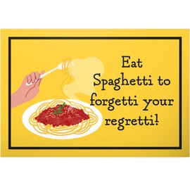 DankeDir! Eat Spaghetti - Sign 30 x 20 cm - Door Sign Wall Decoration Saying Sign Funny Saying Wall Sign Birthday Gift - Colleagues Friends Party Decoration Gift Idea