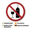 Pack of 5 Alcohol Prohibition Stickers Diameter 9.5 cm Sticker