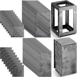 Blulu 48 Pieces Welding Practice Kit Welding Coupons Steel 11 Gauge 3&5 Inch Square Steel Plate for Novice at Practice Kit for Mig, Tig Stick, Arc, Gas and Brazing (Medium)